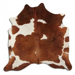 Kravská kůže - Hnědá/bílá 1136