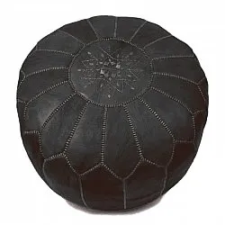 Sedací puf - Marocký kožený puf (černá)