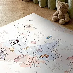 Dětský koberec - Animal Map (beige)