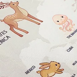 Dětský koberec - Animal Map (beige)