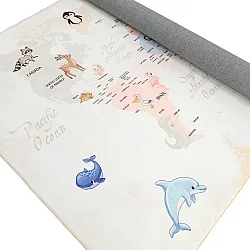 Dětský koberec - Animal Map (beige)