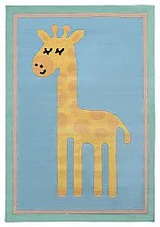 Dětský Koberec - Giraffe Hand Tufted Wool Premium (světle modrá/multi)