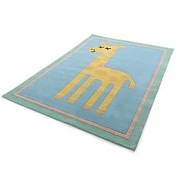 Dětský Koberec - Giraffe Hand Tufted Wool Premium (světle modrá/multi)