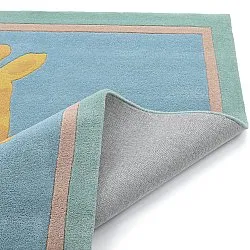 Dětský Koberec - Giraffe Hand Tufted Wool Premium (světle modrá/multi)