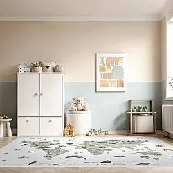 Dětský koberec - Kids World Map (zelená)