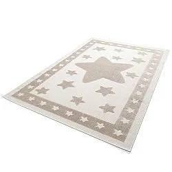 Dětský Koberec - Star Frame (krémová/hnědá)