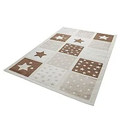 Dětský Koberec - Star Grid (krémová/hnědá)