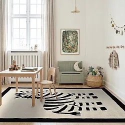 Dětský Koberec - Zebra Hand Tufted Wool Premium (béžová/černá)