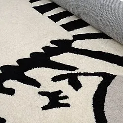 Dětský Koberec - Zebra Hand Tufted Wool Premium (béžová/černá)
