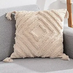 Povlak na polštář - Natural Boho 45 x 45 cm (Béžová)