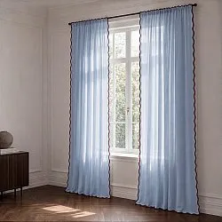 Záclony, balení 2 ks - Bavlněné záclony Yrsa (modrý)