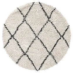 Kulatý koberec - Alcott Natural Cotton Shaggy (černá/bílá)