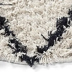 Kulatý koberec - Alcott Natural Cotton Shaggy (černá/bílá)
