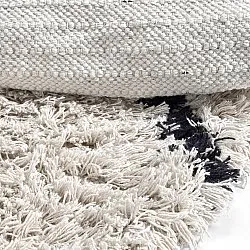 Kulatý koberec - Alcott Natural Cotton Shaggy (černá/bílá)