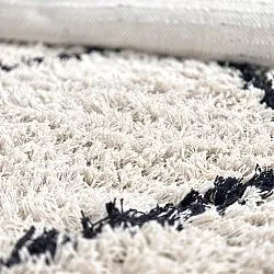 Kulatý koberec - Alcott Natural Cotton Shaggy (černá/bílá)