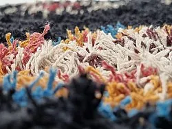 Shaggy koberce - Marden Natural Cotton Shaggy (černý/multi)