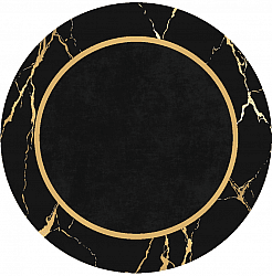 Kulatý koberec - Cerasia (černá/zlatá)