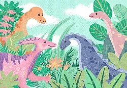 Dětský koberec - Dino Friends (vícebarevná)