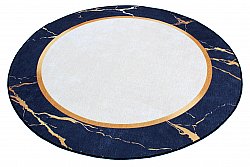 Kulatý koberec - Cerasia (tmavě modrá/bílá/zlatá)
