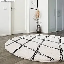 Kulaté koberce - Morocco (černobílá)