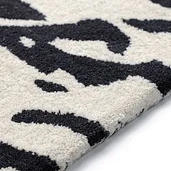Rohožka - Zebra Tufted Wool Premium (bílá/černá)