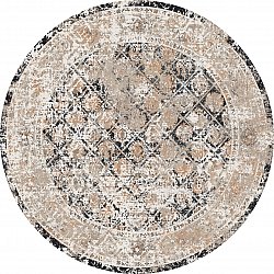 Kulatý koberec - Douz (černá/vícebarevná)