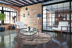 Kulatý koberec - Olmedo (šedá/béžová)