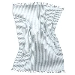 Deky - Rumi stripe cotton throw (světle modrá/tmavomodrá/krémová)