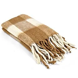 Vlněná směsová deka - Phoebe (Žlutá)