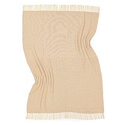 Přikrývky - Bavlněná deka - Denisa Fishbone (béžová/bílá)