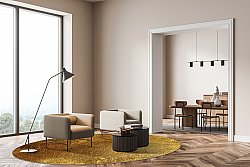 Kulatý koberec - Malveira (zlatá)