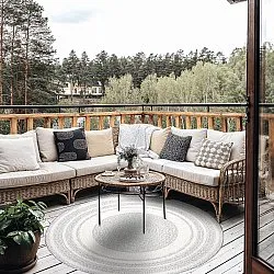 Kulatý koberec - Indoor/Outdoor Angus (šedá)