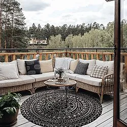 Kulatý koberec - Brussels Diamond (černá)