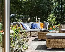 Kulatý koberec - Indoor/Outdoor Kendall (cream/šedá)