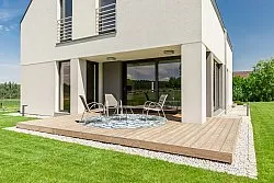 Kulatý koberec - Indoor/Outdoor Trenton (bílá/modrá)