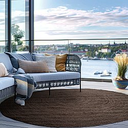 Kulatý jutový koberec - Amasia (tmavě taupe)