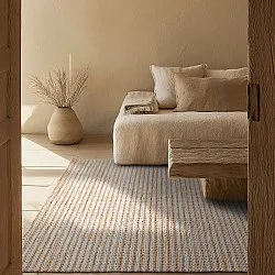 Jutový koberec - Howrah Braided Jute (příroda/bílá)