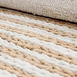 Jutový koberec - Howrah Braided Jute (příroda/bílá)