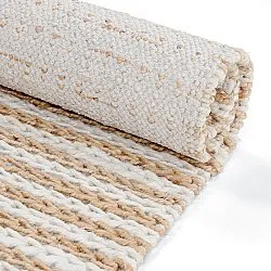 Jutový koberec - Howrah Braided Jute (příroda/bílá)