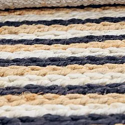 Jutový koberec - Howrah Braided Jute (přírodní/bílá/černá)