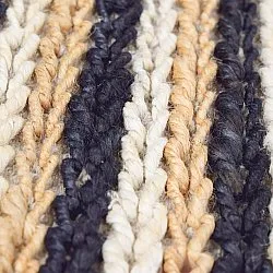 Jutový koberec - Howrah Braided Jute (přírodní/bílá/černá)