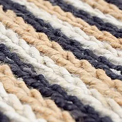 Jutový koberec - Howrah Braided Jute (přírodní/bílá/černá)