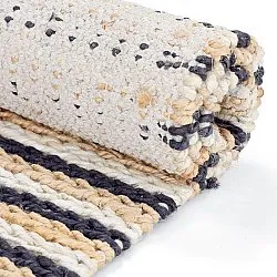 Jutový koberec - Howrah Braided Jute (přírodní/bílá/černá)