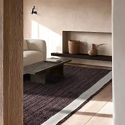 Jutový koberec - Senaki (tmavě taupe/bílá)
