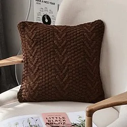 Povlak na polštář - Knit Macrame 45 x 45 cm (Hnědá)