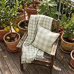 Povlak na polštář - Isela check cotton cushion cover (krémová/světle zelená)