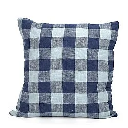 Povlak na polštář - Isela check cotton cushion cover (tmavě modrá/světle modrá)