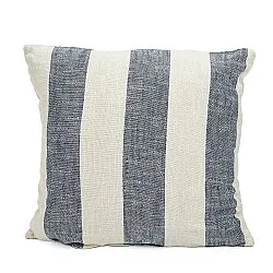 Povlak na polštář - Kora stripe cotton cushion cover (krémová/tmavomodrá)
