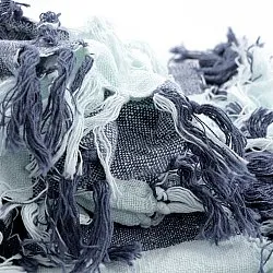 Deky - Kora stripe cotton throw (tmavě modrá/světle modrá)