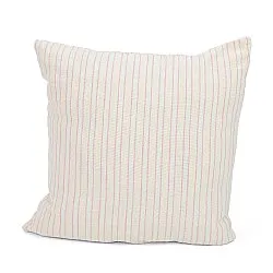Povlak na polštář - Rumi stripe cotton cushion cover (krémová/růžová/světle modrá)
